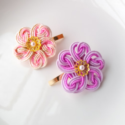 水引*揺れる桜結びとタッセルのピアス／イヤリング ピアス（フック