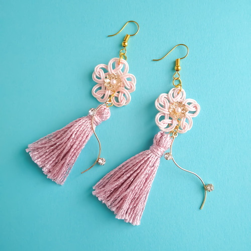 ☆❤️ ピアス　水引　桜　イヤリング　和装　　タッセル　着物 ☆❤️ ピアス 水引 桜 イヤリング 和装 タッセル 着物 ☆❤️ ピアス
