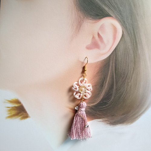 ☆❤️ ピアス　水引　桜　イヤリング　和装　　タッセル　着物 ☆❤️ ピアス 水引 桜 イヤリング 和装 タッセル 着物 ☆❤️ ピアス