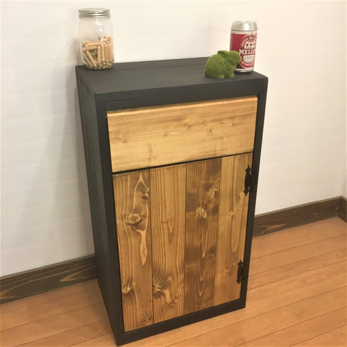 雰囲気のある『TRASH』木製のゴミ箱　ダストボックス パタパタ木製ゴミ箱 ブルックリン風 Trash box type 1 ゴミ箱