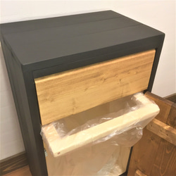 パタパタ木製ゴミ箱　ブルックリン風　Trash box type 1 5枚目の画像