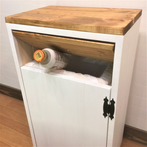 パタパタ木製ゴミ箱 フレンチ風 Trash box ごみ箱 ホワイト type 2 