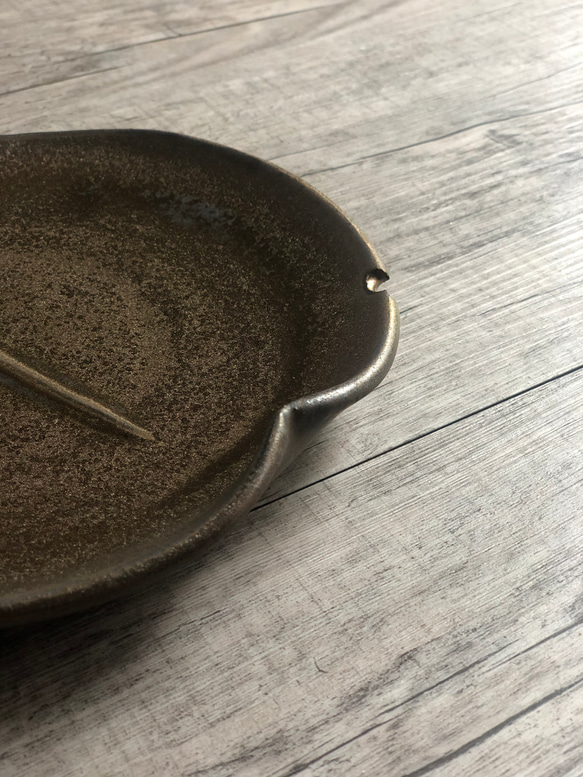 【送料無料】銅釉ポポラス葉器 5枚目の画像