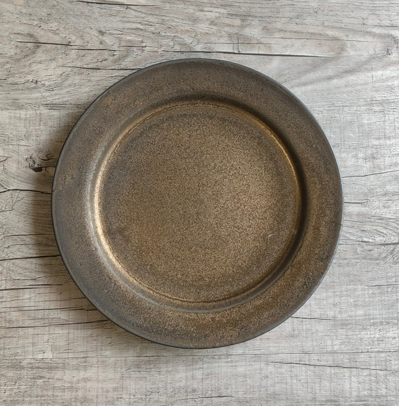 銅釉７寸リム皿 1枚目の画像