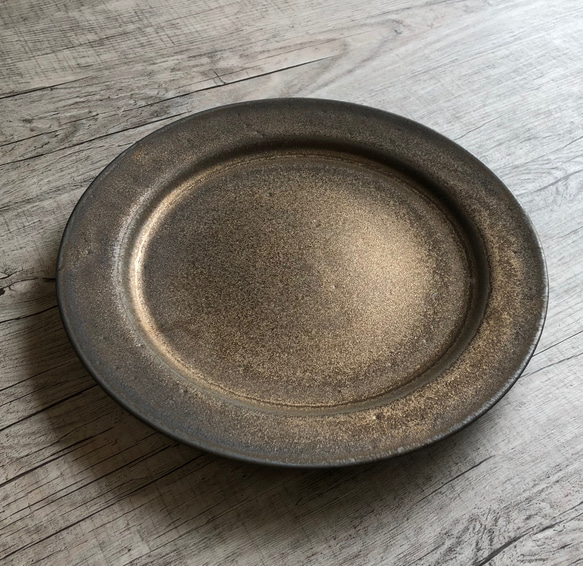 銅釉７寸リム皿 3枚目の画像