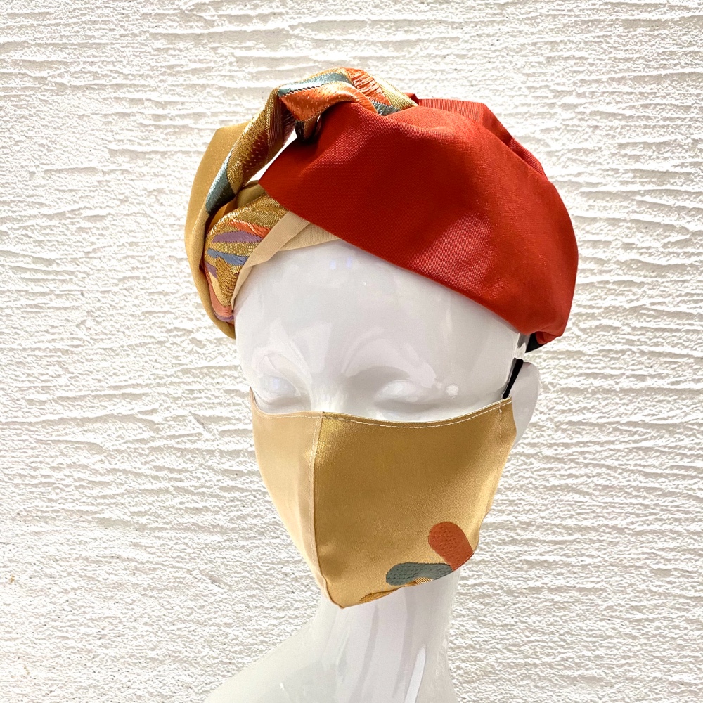 〈送料無料〉◆呉服屋さんの《ターバン×マスク×インナーマスク》３点セット◆数量限定・受注販売