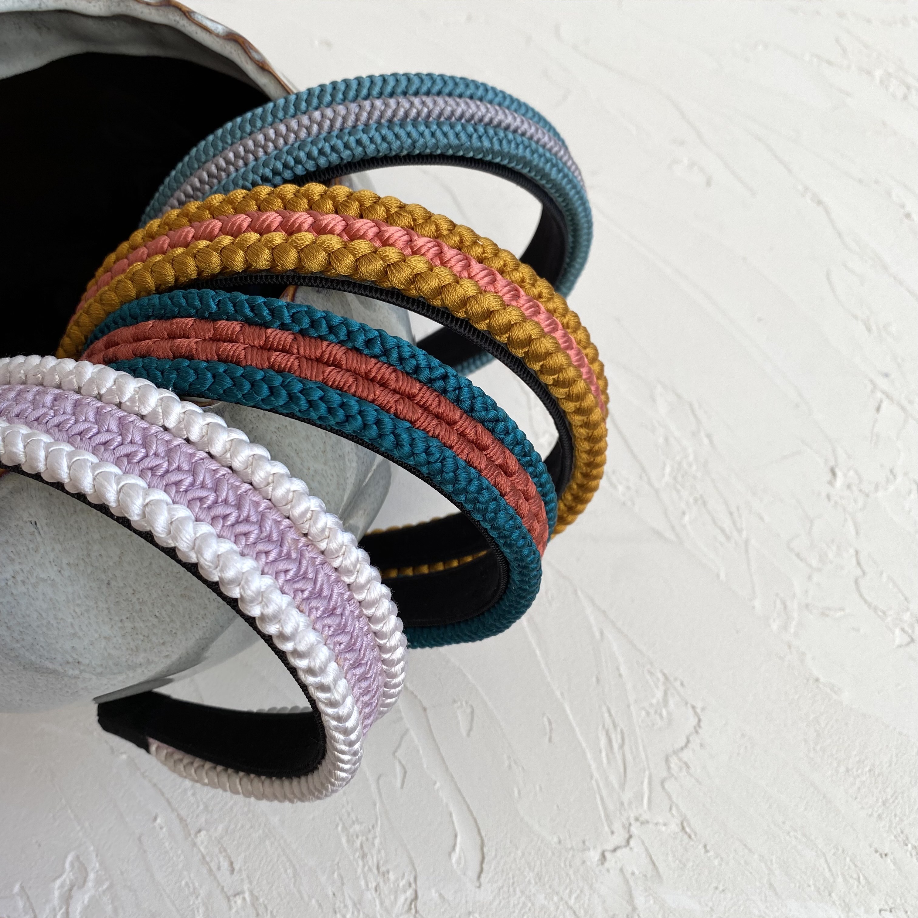 ◆帯締めカチューシャ（白ピンク）◆ 数量限定・国内送料無料