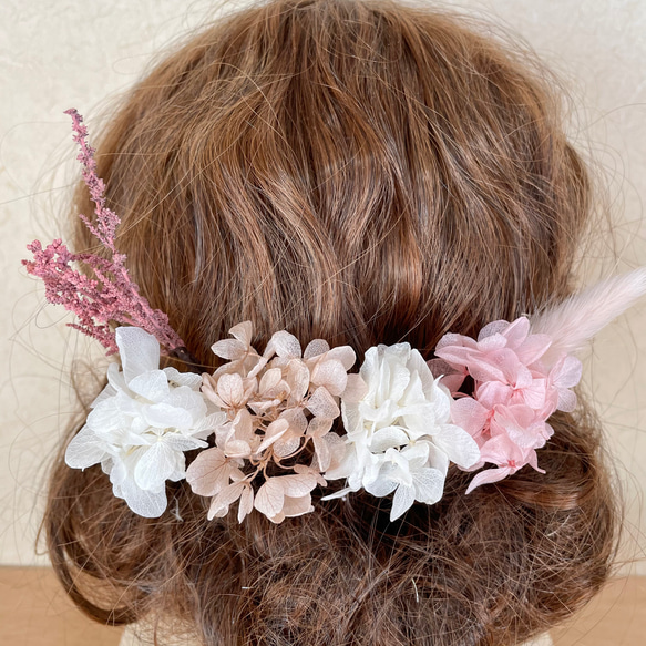 髪飾り ヘッドパーツ 結婚式 袴 謝恩会 卒業式 入学式 プリザーブドフラワー 2枚目の画像