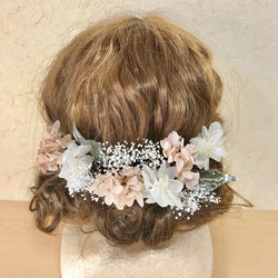 ❁*かすみ草髪飾り(ドライフラワー)ヘッドドレス♡ヘッドパーツ♡ 水引×かすみ草のドライフラワーのヘッドドレス✲ -natural white