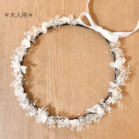 花冠（大人用） 大人サイズもオーダー可】プリザーブドフラワー花冠 ピンク/花