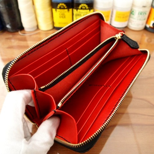 オーダー】総手縫クロコダイルラウンドファスナー長財布ブラック  