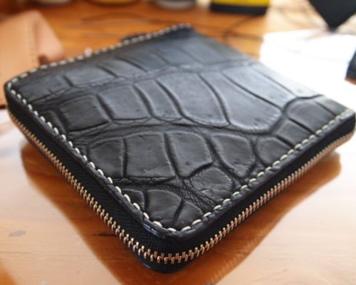 トリノス　本革 クロコダイル コンパクト ミニウォレット オーダー品 トリノス様専用 本革 クロコダイル コンパクト ミニウォレット