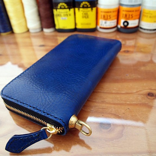 オーダー】イタリアヌメ革総手縫ラウンドファスナー×ドロップハンドル