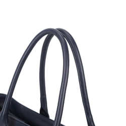 LZE015 紺色　本革　ライチ模様付き トートバッグ メンズ ハンドメイド ビジネス バッグ 4枚目の画像
