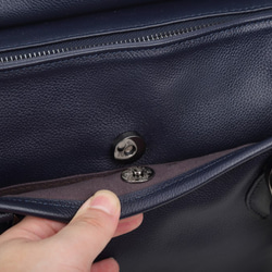 LZE015 紺色　本革　ライチ模様付き トートバッグ メンズ ハンドメイド ビジネス バッグ 6枚目の画像