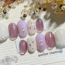 ♡涼しげドライフラワー♡ ネイルチップ　ハンドメイド c8dc74241ecb43eaa2f8da37ec58cf