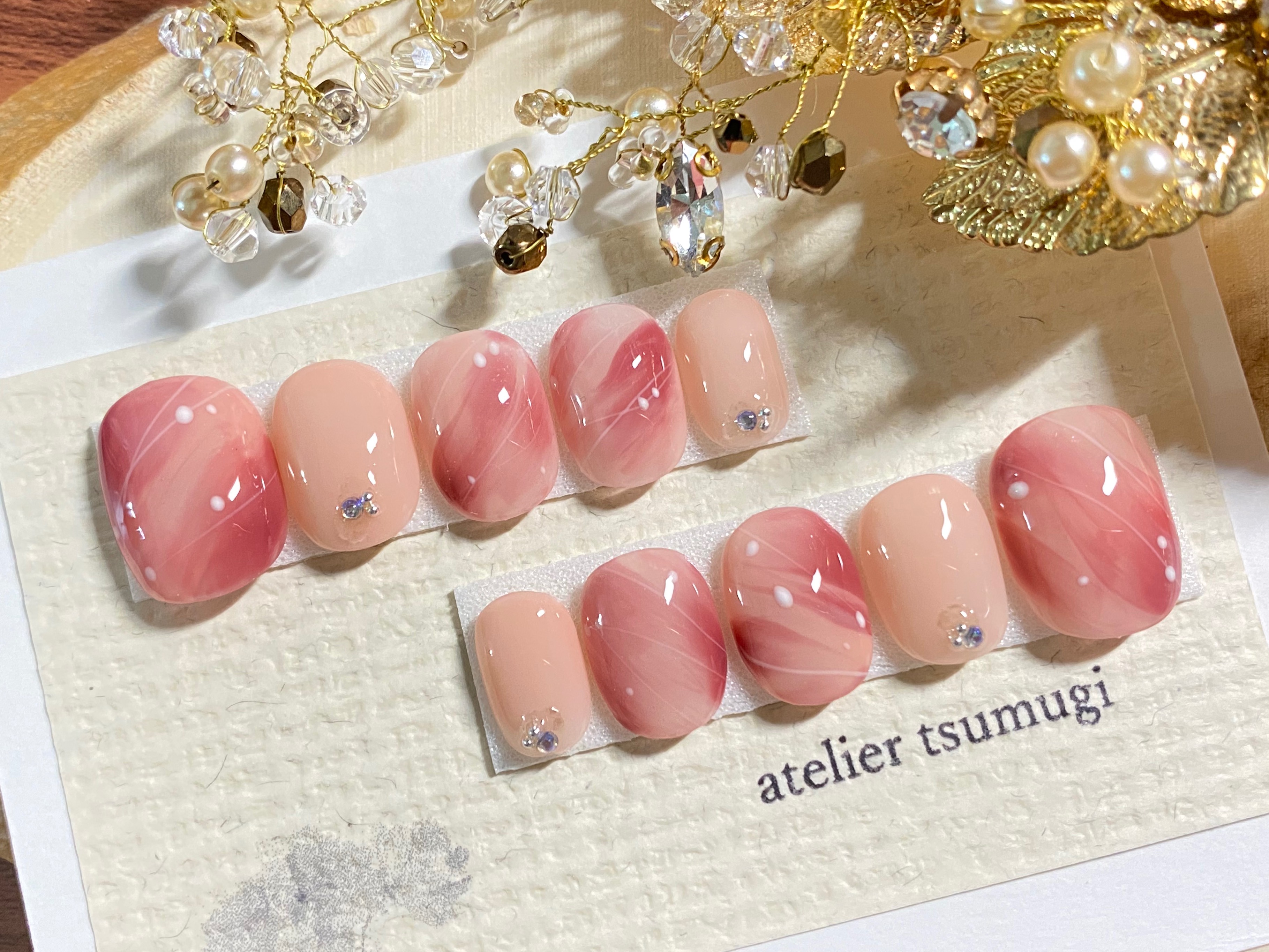 Nagomiページ ネイルチップ ネイルチップ ショート ネイルアートキラキラ[品番：JRKW0004148