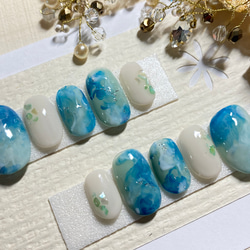 *--mermaid nail✳︎夏ネイル/海ネイル/ニュアンスネイル 2枚目の画像