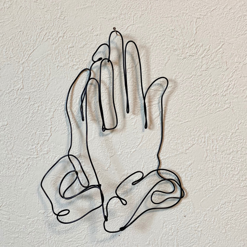 ワイヤークラフト 祈る手 ワイヤーアート 立体・オブジェ wire
