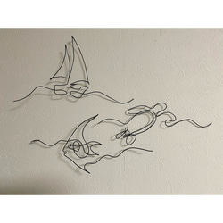 ワイヤークラフト 海 ワイヤーアート 立体・オブジェ wire hand me