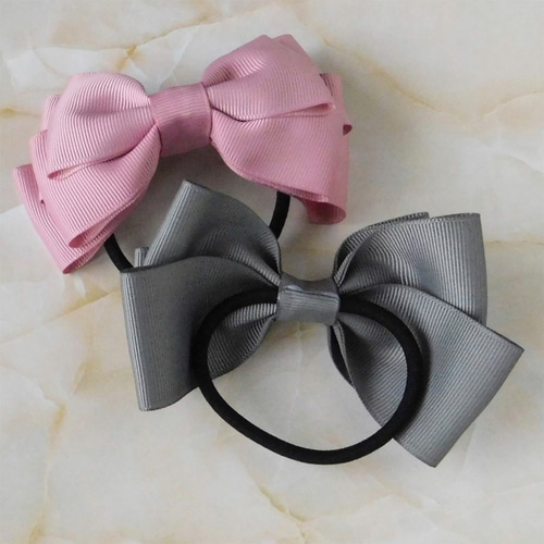 重ねが可愛い＊スモーキーカラー＊リボンヘアゴム ヘアゴム fraise  
