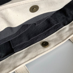 帆布×リネンのトートバッグ・Sサイズ/ブラック 7枚目の画像