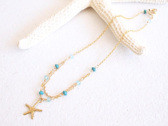 【20%OFF】14KGF Starfish Bracelet BL 1枚目の画像