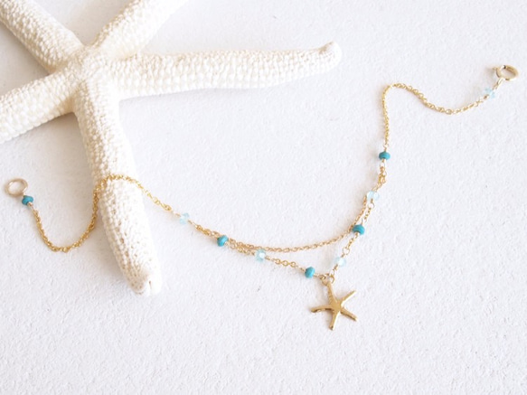 【20%OFF】14KGF Starfish Bracelet BL 2枚目の画像