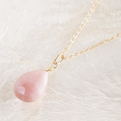 14KGF Pinkopal Drop Necklace 第1張的照片