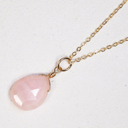 14KGF Pinkopal Drop Necklace 第5張的照片