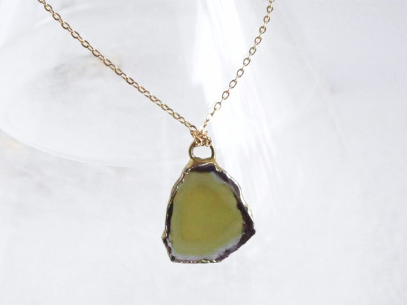 14KGF Tourmaline Slice Necklace 第1張的照片