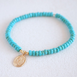 14KGF Turquoise Medai Bracelet 第2張的照片