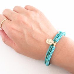 14KGF Turquoise Medai Bracelet 第5張的照片