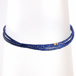 14KGF Lapis Lazuli Triple Bracelet 第1張的照片