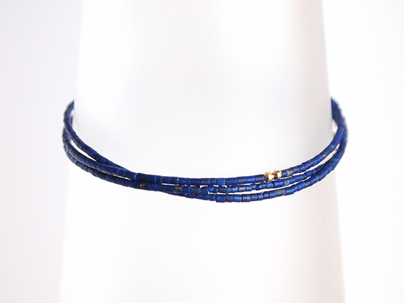 14KGF Lapis Lazuli Triple Bracelet 第1張的照片