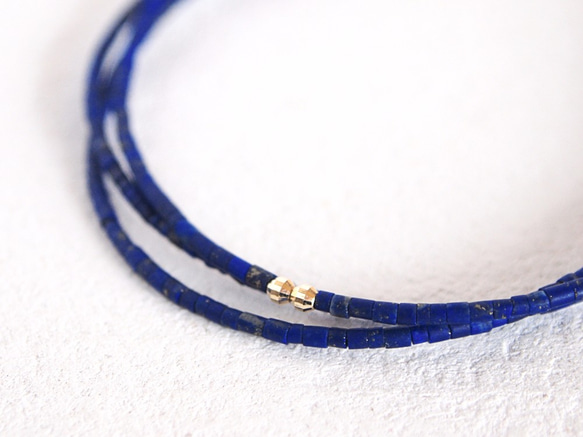 14KGF Lapis Lazuli Triple Bracelet 第2張的照片