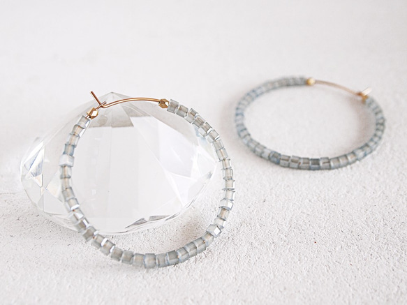 14KGF Glass Hoops / GY 2枚目の画像