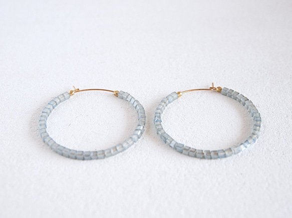 14KGF Glass Hoops / GY 3枚目の画像