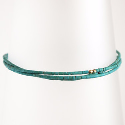 14KGF Turquoise Triple Bracelet 第2張的照片