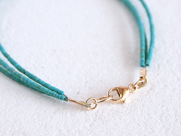 14KGF Turquoise Triple Bracelet 第4張的照片