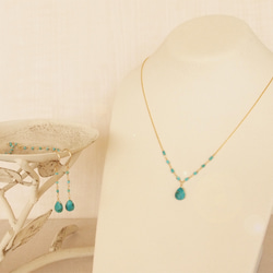 14KGF Drop Turquoise Necklace 3枚目の画像