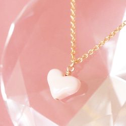 【50％OFF】14KGF Pink Heart Necklace 1枚目の画像