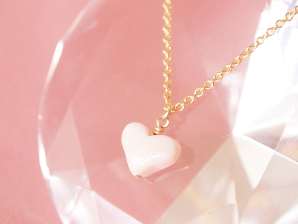 【50％OFF】14KGF Pink Heart Necklace 1枚目の画像