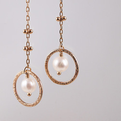 K10 Halo Moon Pearl Earrings 3枚目の画像