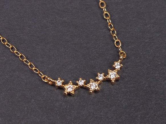 14KGF Seven Stars Necklace 3枚目の画像