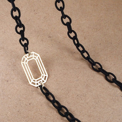 Emerald cut Necklace BK 4枚目の画像