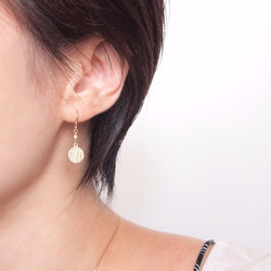 【momo3298様別注品】14KGF Full Moon Earrings 5枚目の画像