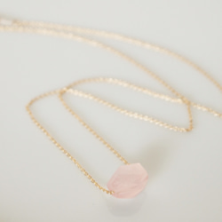 【20％OFF】14KGF Pastel Stone Necklace / Rose Quartz 2枚目の画像