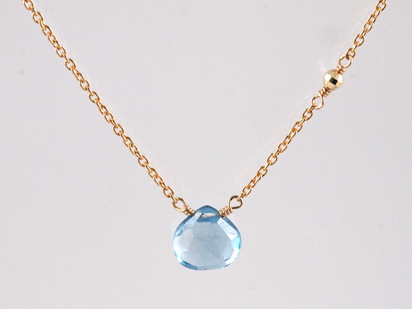 14KGF London Blue Topaz Mirror Necklace 第2張的照片