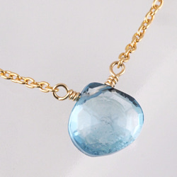 14KGF London Blue Topaz Mirror Necklace 第3張的照片